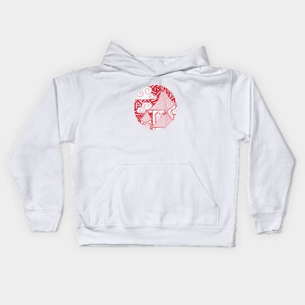 Red Rooftops Kids Hoodie by mrmvivo